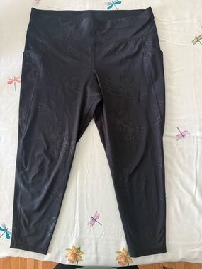 Ideology Black Active Leggings with Floral Print